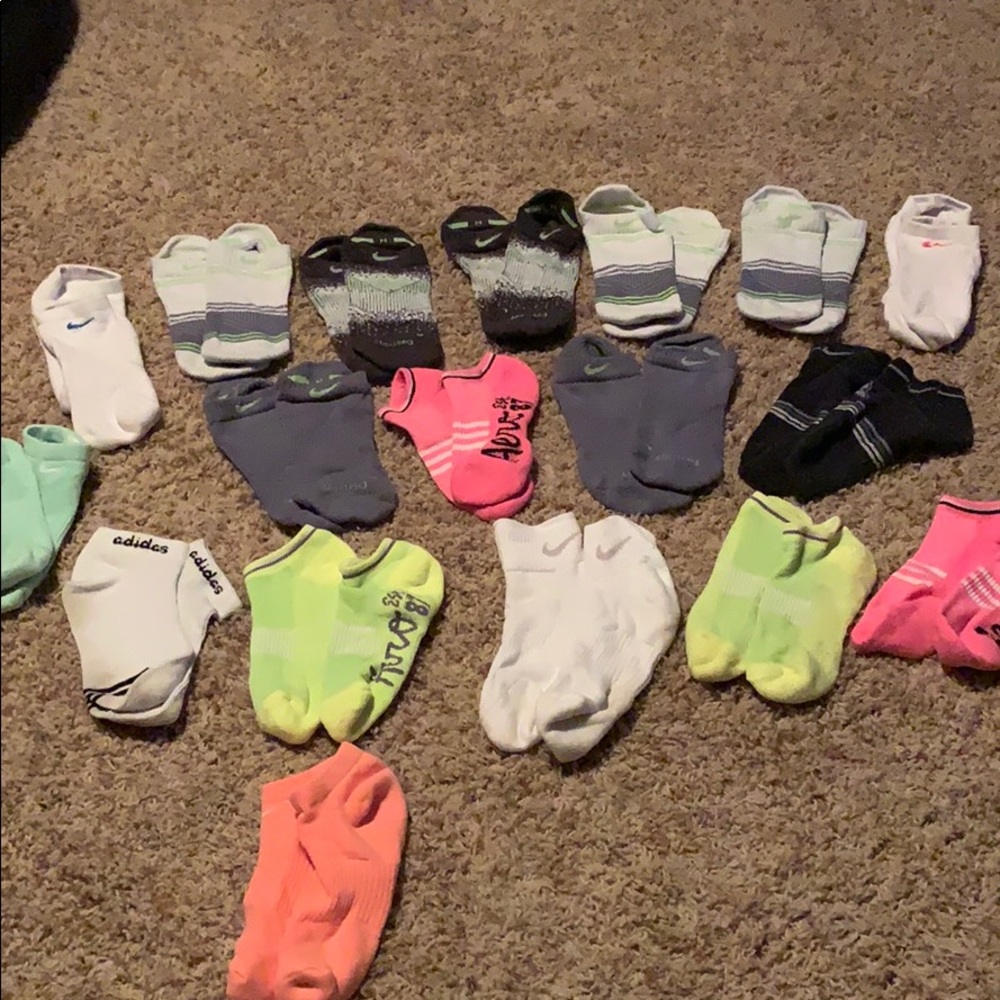 Tons of name brand socks; mostly Nike and aero